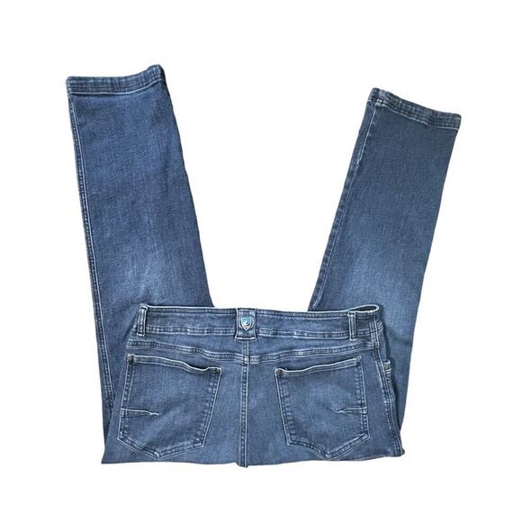 Kuhl Klassik Stretch Denim Jeans Outdoors Logo Indigo Dye Blue Size 37x29 Men